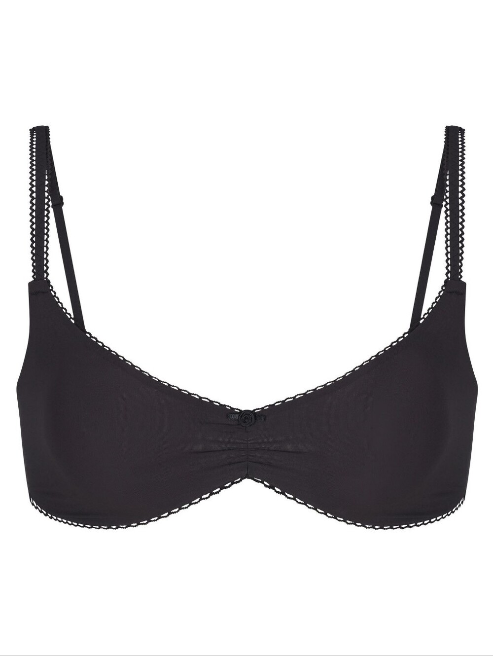 SKIMS Fits Everybody Picot Skimpy Scoop Bralette BR-SCP-4858 Onyx Size Small